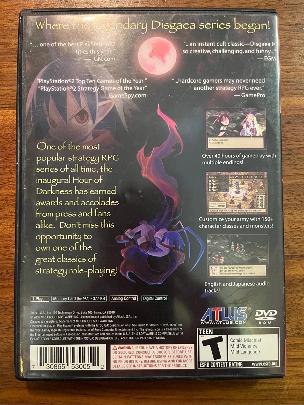 Disgaea: Hour of Darkness - Sony PlayStation 2 Greatest Hits CIB